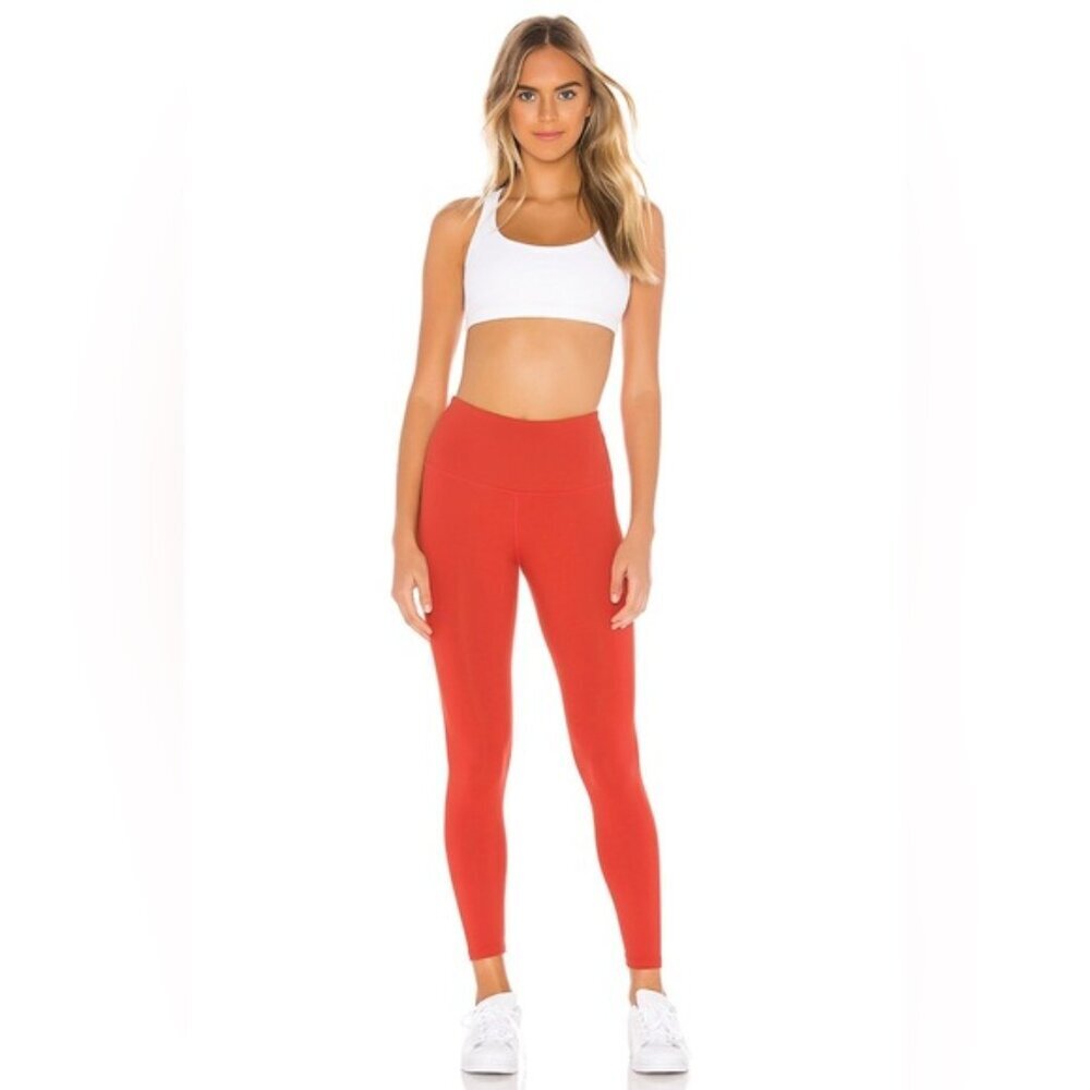 Beyond Yoga Leggings Women's Size Medium Scarlet Sun Orange High Waisted 7/8 - Picture 3 of 11